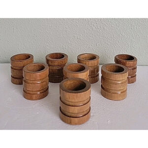 Rustic Charm! Set of 8 Natural Wood Napkin Rings - Farmhouse/Boho